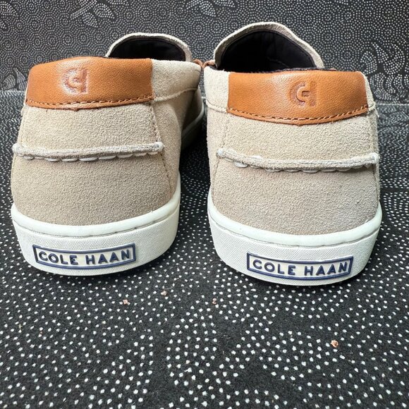 Cole Haan Mens Casual Loafers Size 9M Suede & Leather Slip-On Beige & Brown